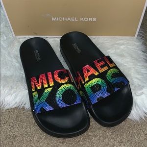 Michael Kors Shoes - Michael Kors Gilmore Slides - Multi Michael Kors Shoes - Michael Kors Gilmore Slides - Multi